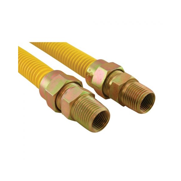 Jones Stephens 1/2" Gas Connector, Coated with Fitting, 1/2" MIP x 1/2" MIP x 36" G72132 - main